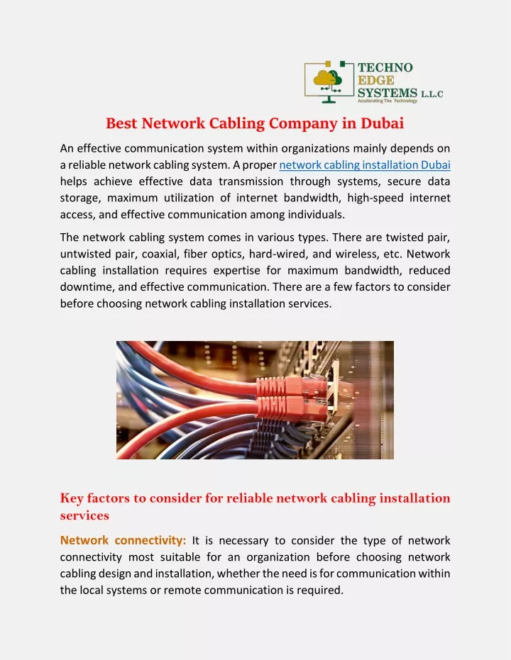 best network cabling company in dubai