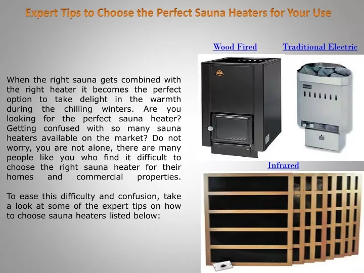 expert tips to choose the perfect sauna heaters