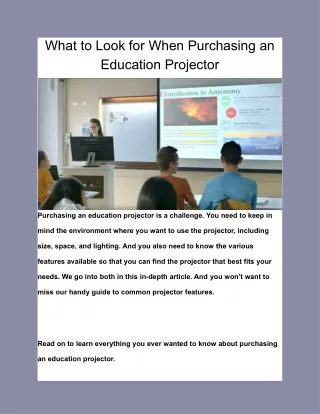 what to look for when purchasing an education