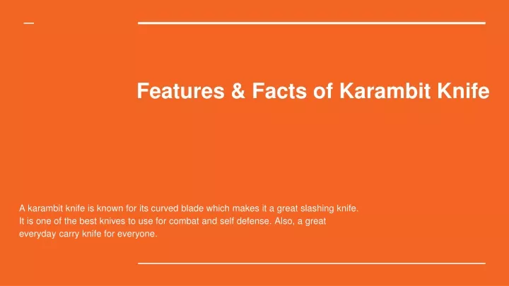 features facts of karambit knife