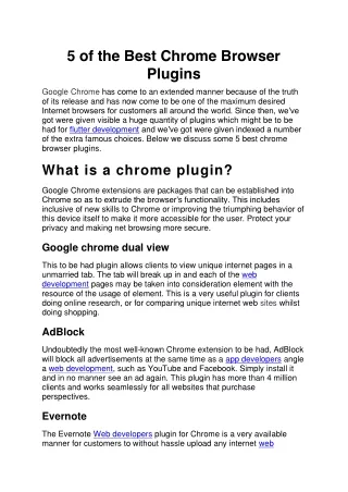 5 of the best chrome browser plugins