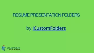 Resume Presentation Folders