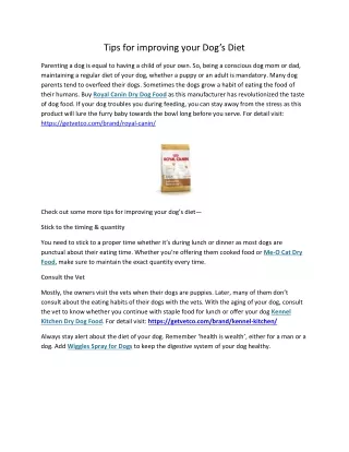 tips for improving your dog s diet