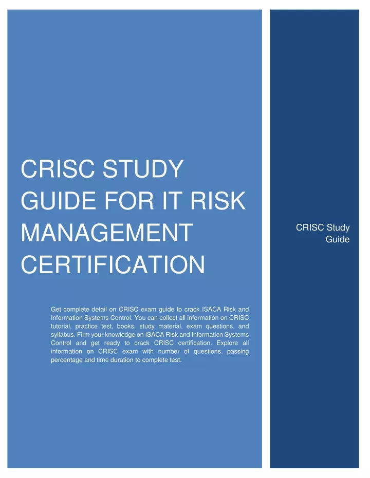 crisc study guide for it risk management