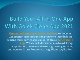 Gojek Clone App Development Services