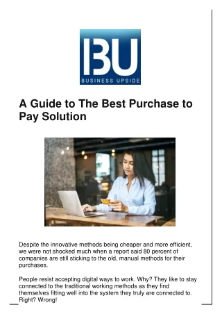 A Guide to The Best Purchase to Pay Solution