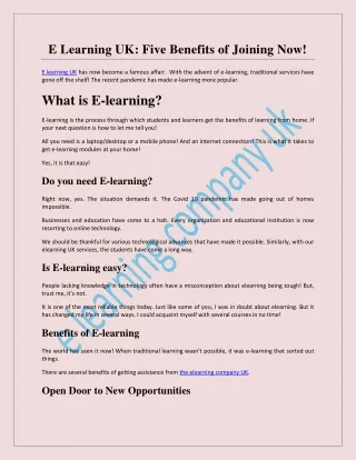 e learning uk five benefits of joining now