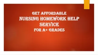 get affordable nursing homework help service for a grades