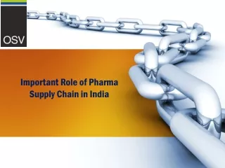 Important Role of Pharma Supply Chain in India