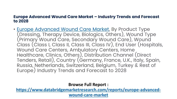 europe advanced wound care market industry trends and forecast to 2028