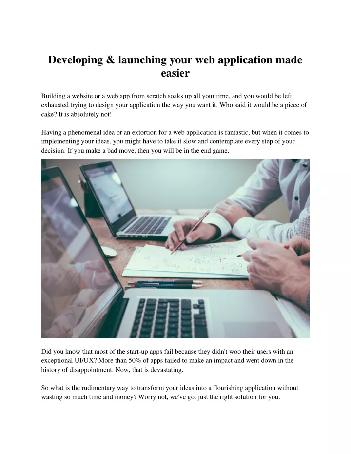 developing launching your web application made