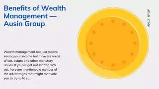 Benefits of Wealth Management — Ausin Group