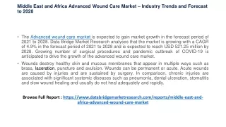 Middle East and Africa Advanced Wound Care Market