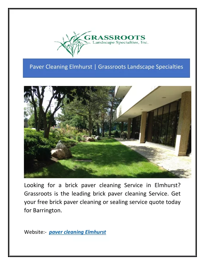 paver cleaning elmhurst grassroots landscape