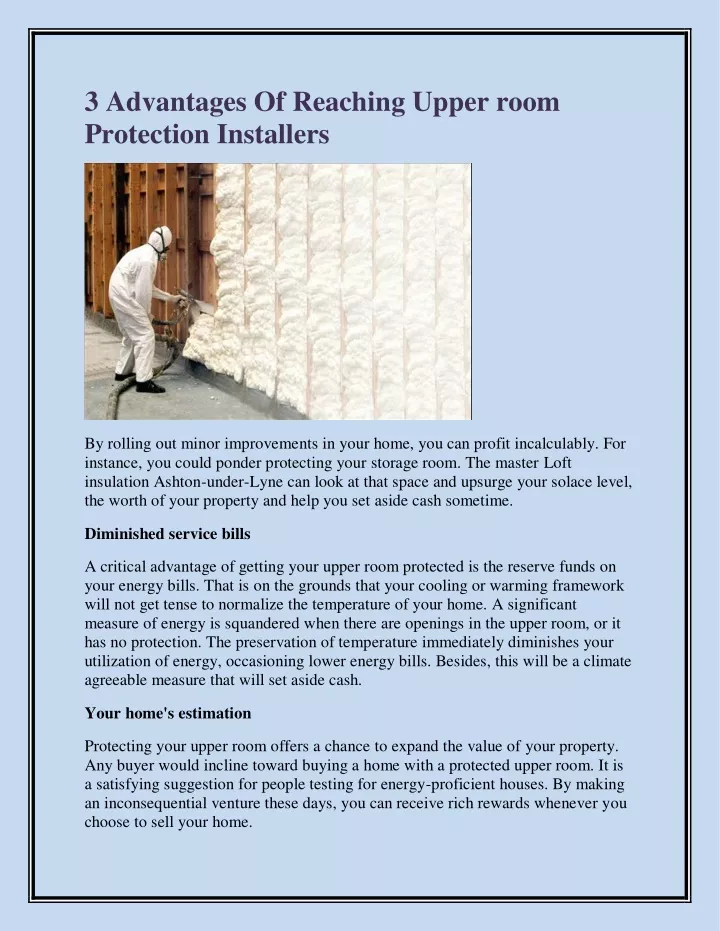3 advantages of reaching upper room protection