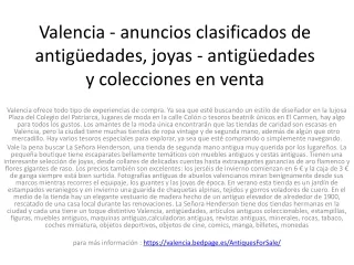 Valencia - anuncios clasificados de antigüedades, joyas