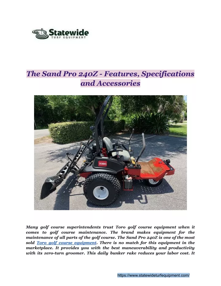 the sand pro 240z features specifications