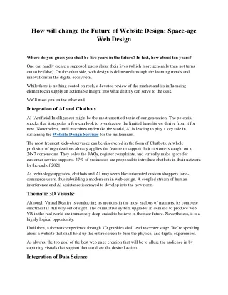 how will change the future of website design