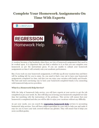 complete your homework assignments on time with