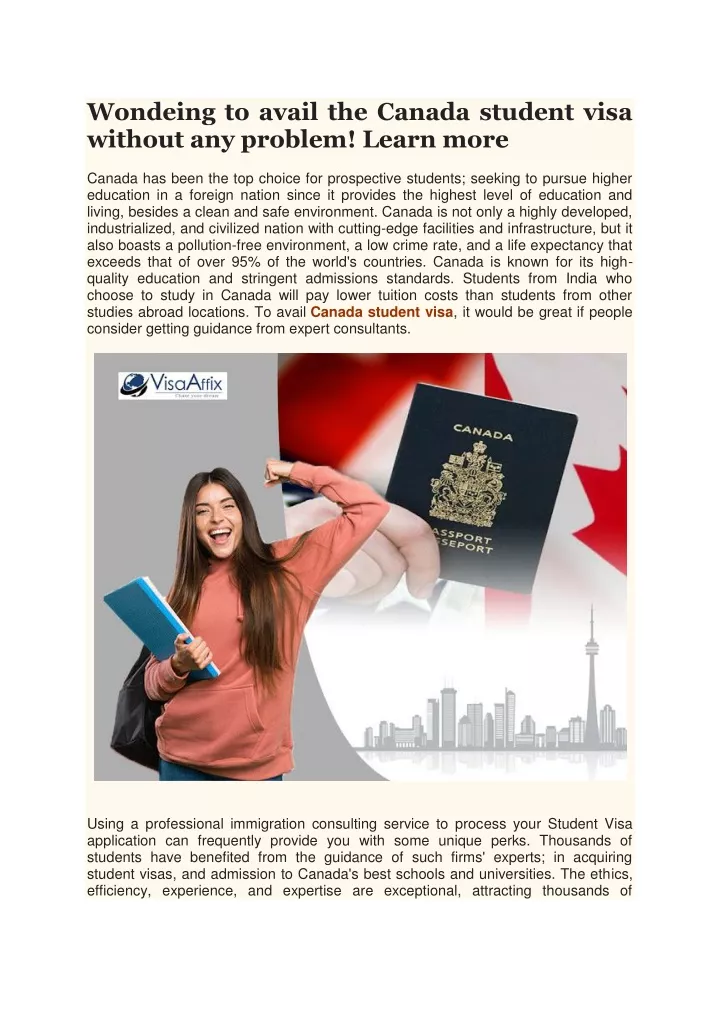 wondeing to avail the canada student visa without