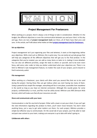 Project Management for Freelancers