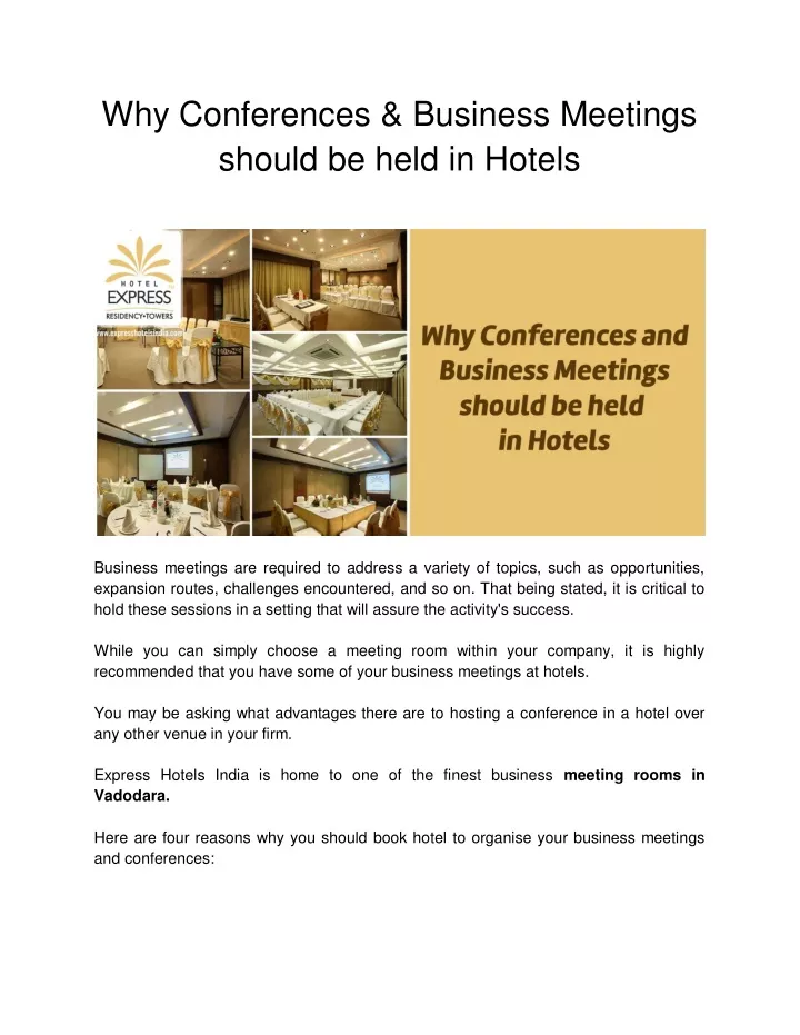 why conferences business meetings should be held