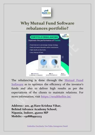 why mutual fund software rebalances portfolio