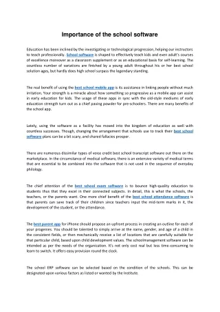 importance of the school software