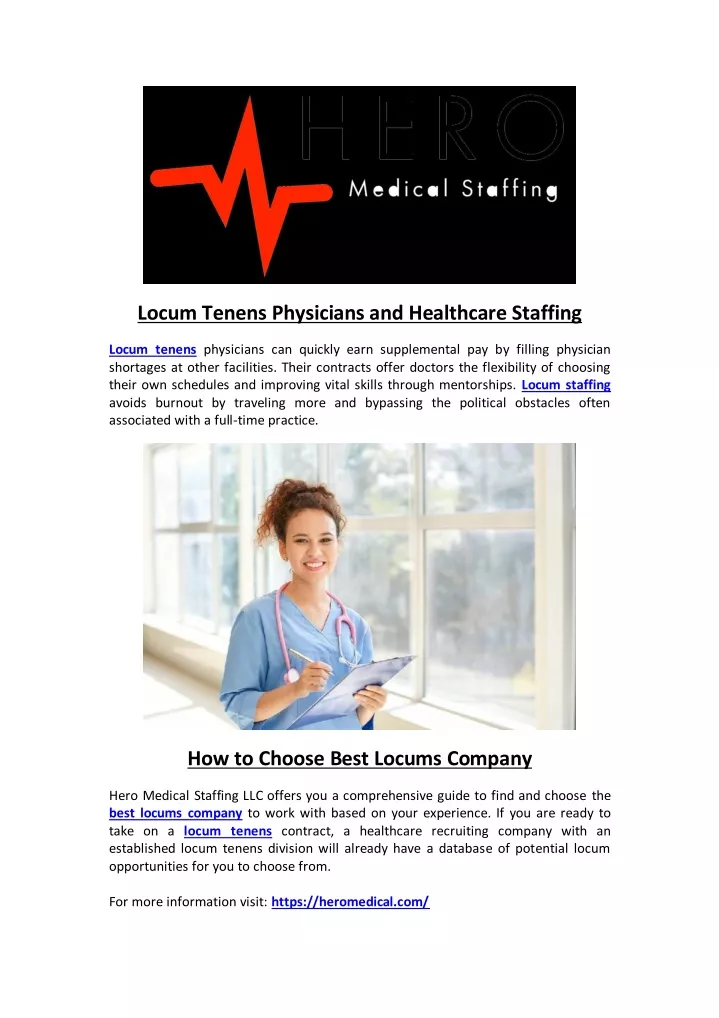 locum tenens physicians and healthcare staffing