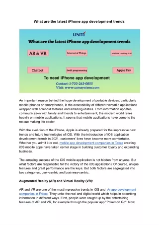 what are the latest iphone app development trends