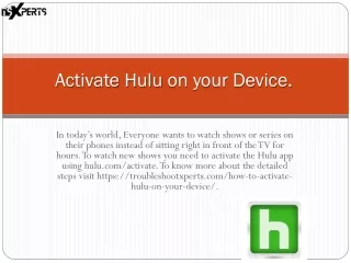 Activate Hulu on your Device