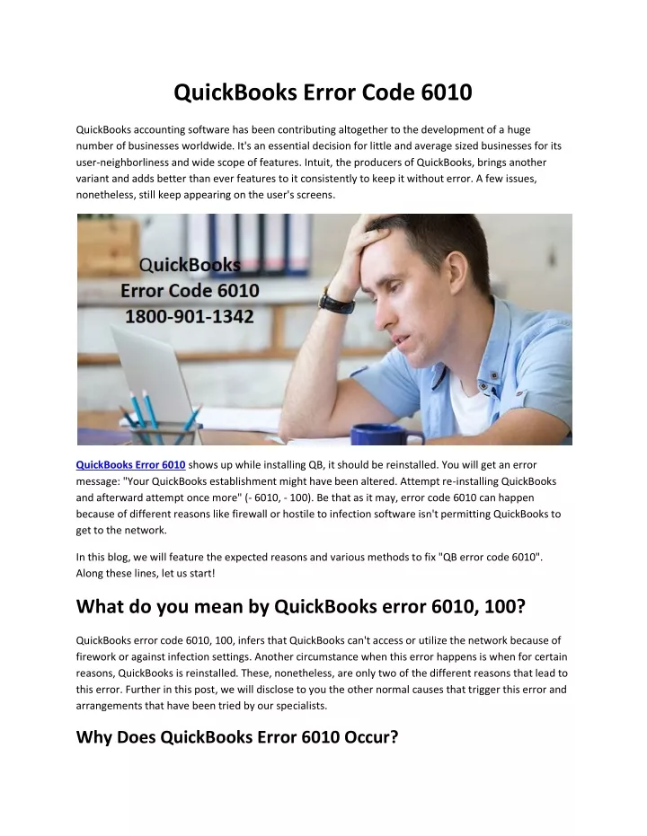 quickbooks error code 6010
