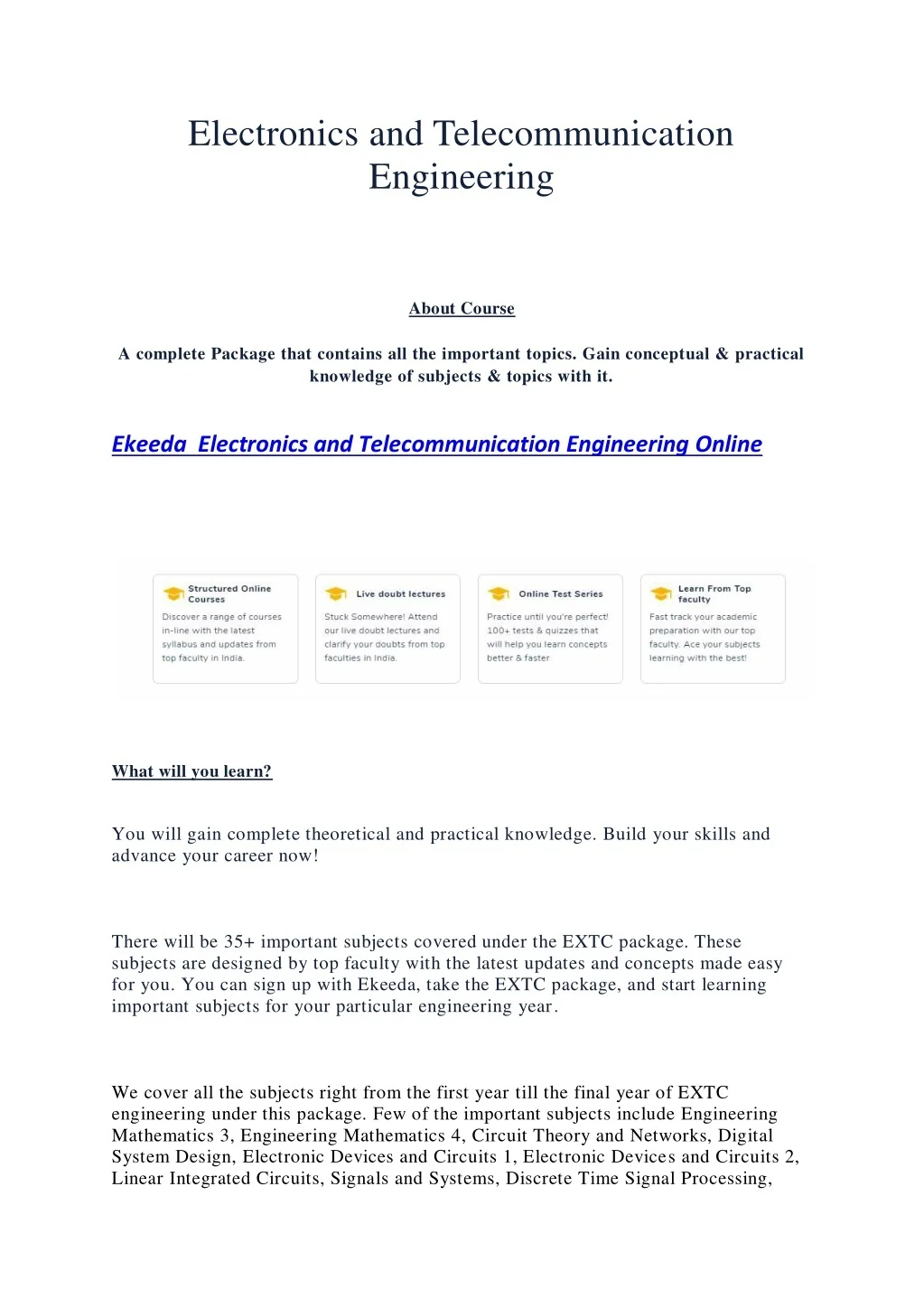 PPT - Electronics and Telecommunication Engineering Courses PowerPoint ...