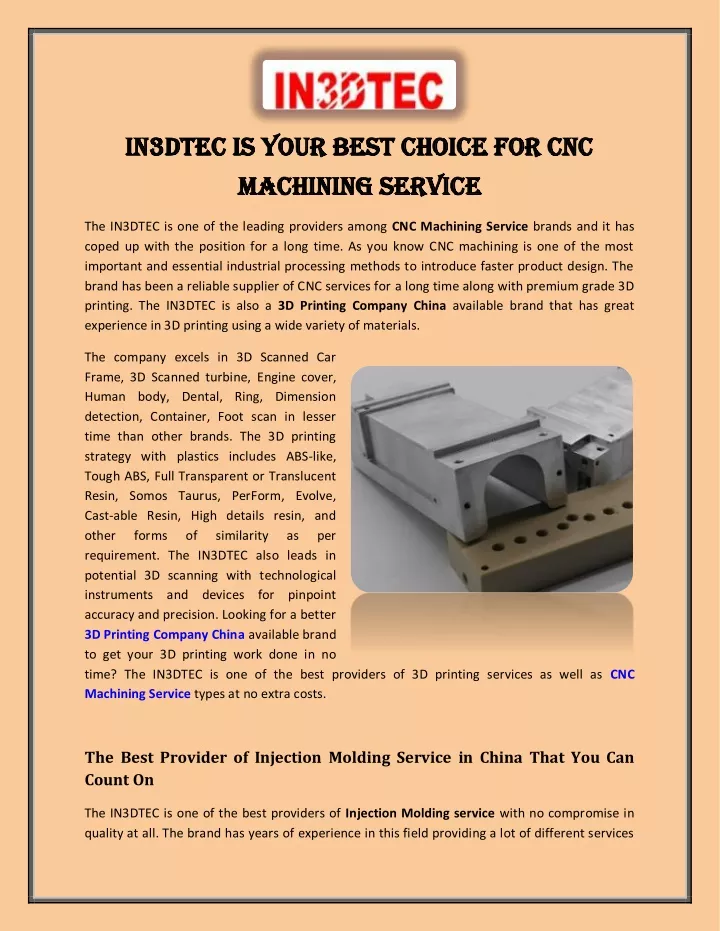 in3dtec is your best choice for cnc in3dtec