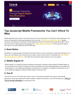top javascript mobile frameworks you can t afford