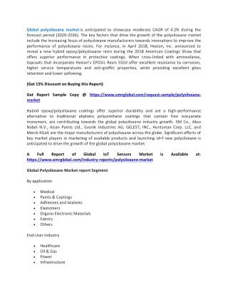 global polysiloxane market is anticipated