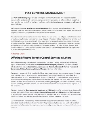 pest control management