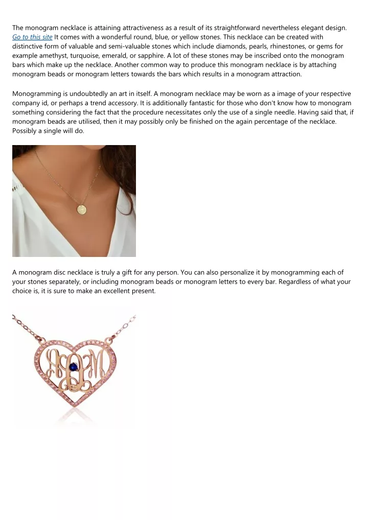 the monogram necklace is attaining attractiveness