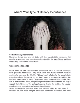 what s your type of urinary incontinence