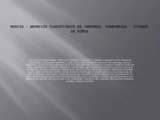 Murcia - anuncios clasificados de canguros, guarderías - cuidado de niños