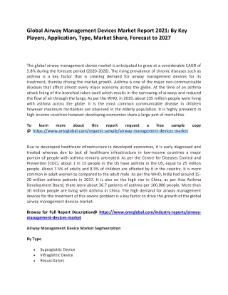 global airway management devices market report