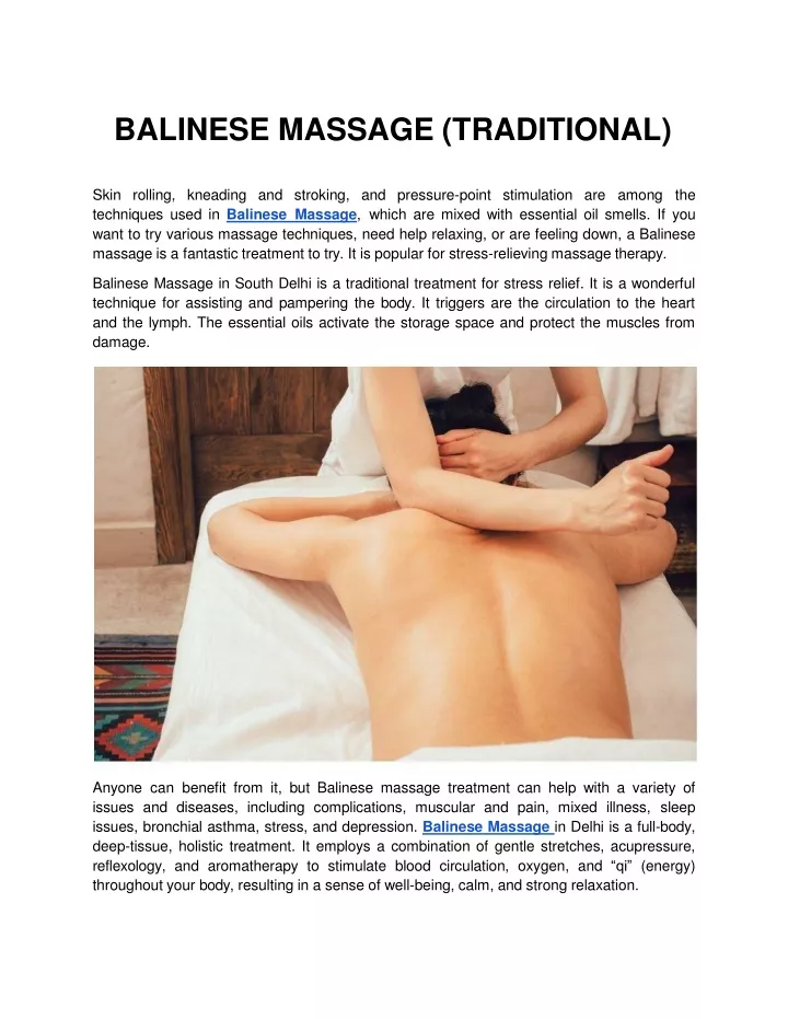 balinese massage traditional