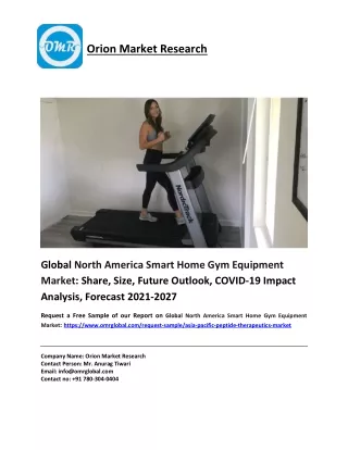 North America Smart Home Gym Equipment Market to 2027, Future Outlook, COVID-19