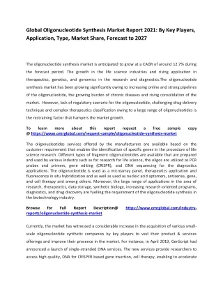 global oligonucleotide synthesis market report