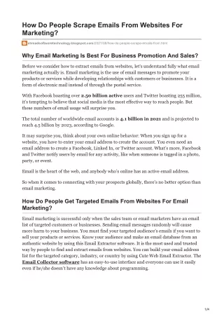 how do people scrape emails from websites