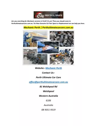 are you searching for mechanic services in perth