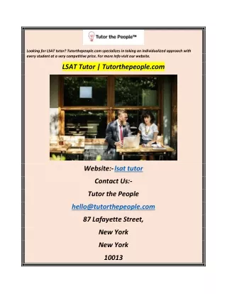 LSAT Tutor Tutorthepeople.com