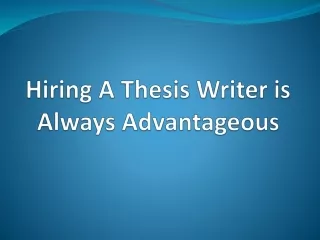Hire professionals to write a good thesis