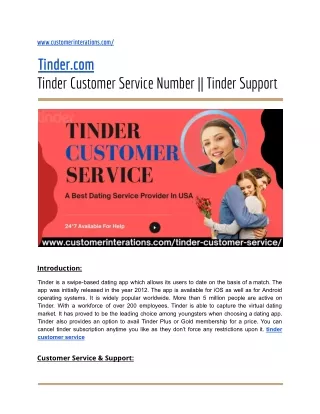 tinder customer service number