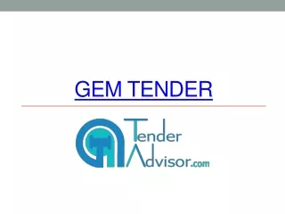 GeM tender